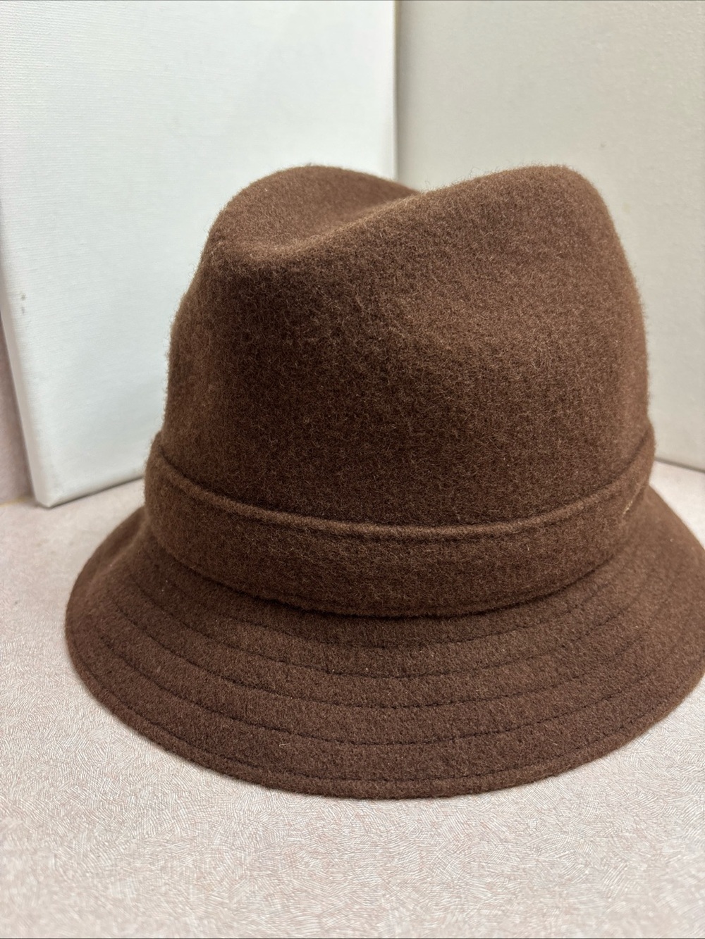 Kangol Wool Player Fedora Hat Brown Felt Trilby 6447BC Size XLarge Classic Style